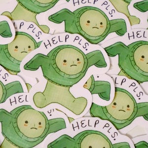 Smiski Struggling - Waterproof Sticker ~ Illustrations by Alex Martinez Art