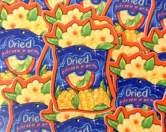 Dried Mangoes - Waterproof Sticker ~ Illustrations by Alex Martinez Art