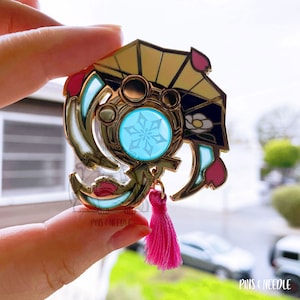 Ayaka Vision | Hard Enamel Pin, Lapel Pin, Stained Glass, Resin, Screen-printing