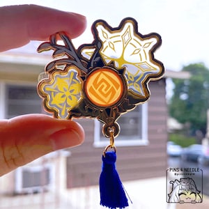 Albedo Vision (B-grade) | Hard Enamel Pin, Lapel Pin, Stained Glass, Resin, Screen-printing