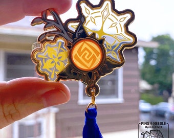 Albedo Vision | Hard Enamel Pin, Lapel Pin, Stained Glass, Resin, Screen-printing