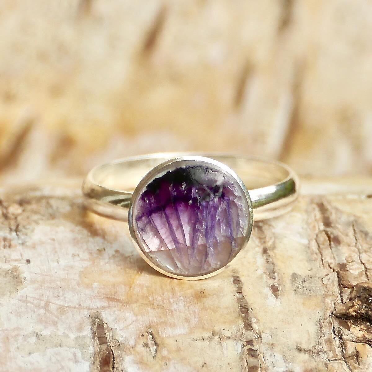 Blue John Silver Ring Round Design Handmade Choice of 3 - Etsy