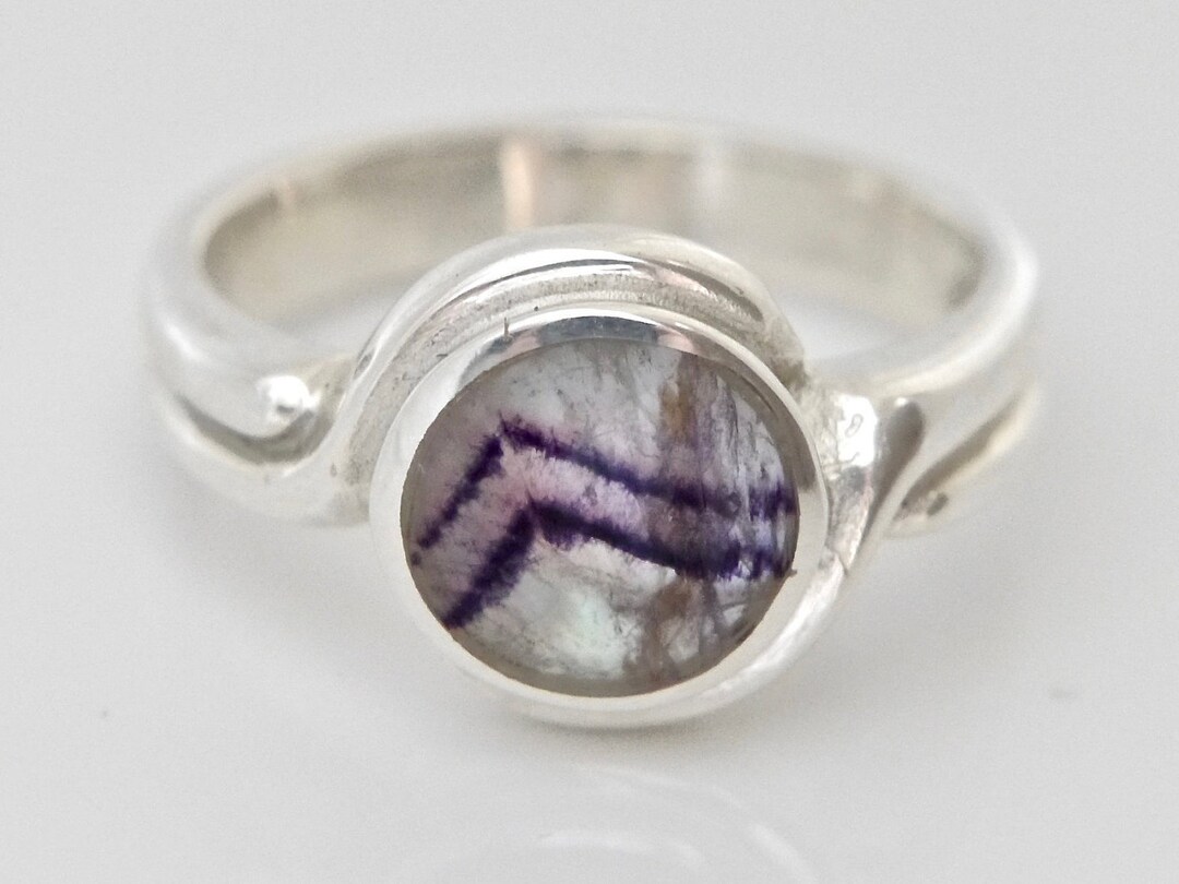 ダービーシャーのブルージョン/ Vintage Blue John Silver Ring
