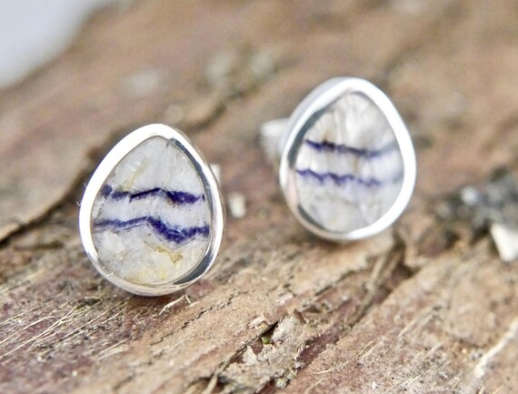 Blue john earrings silver clearance
