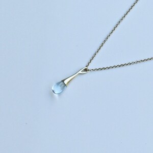 Blue Topaz Drop Pendant in 9ct Gold Limited Edition - Etsy