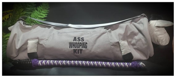 Super cute 'Ass Whooping'kit stuffie bag- toy bag, adult, BDSM, yoga bag