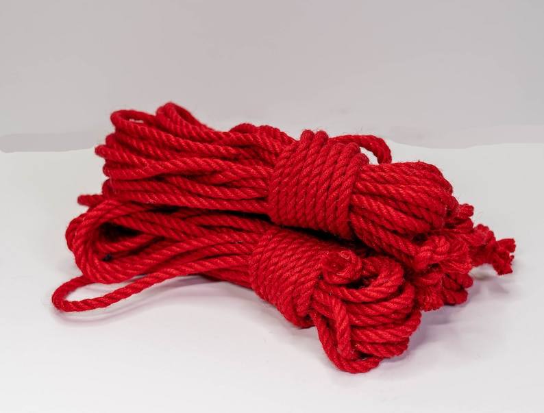 Red Jute Rope for Bondage Etsy