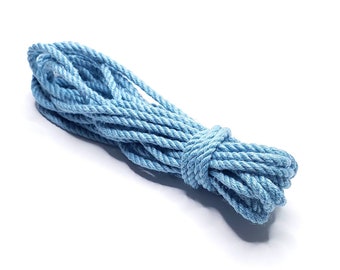 Sky Blue Jute Rope – 8 meters (≈26.25 ft), 6 mm – Premium Bondage & Shibari Rope