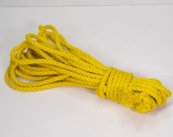 Yellow Jute Rope – 8 meters (≈26.25 ft), 6 mm – Premium Bondage & Shibari Rope
