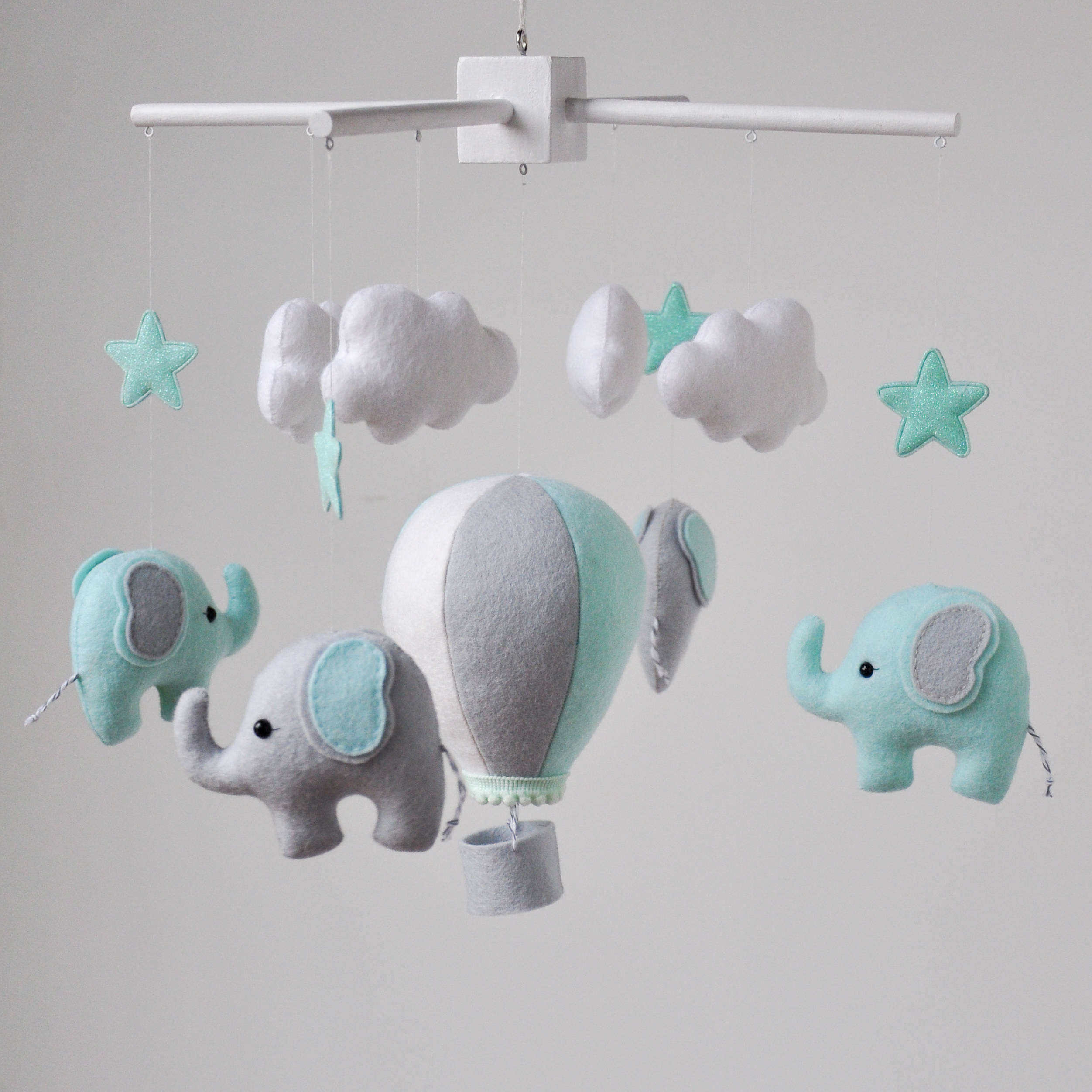 Elephant baby mobile felt baby mobile balloon mobile felt Etsy