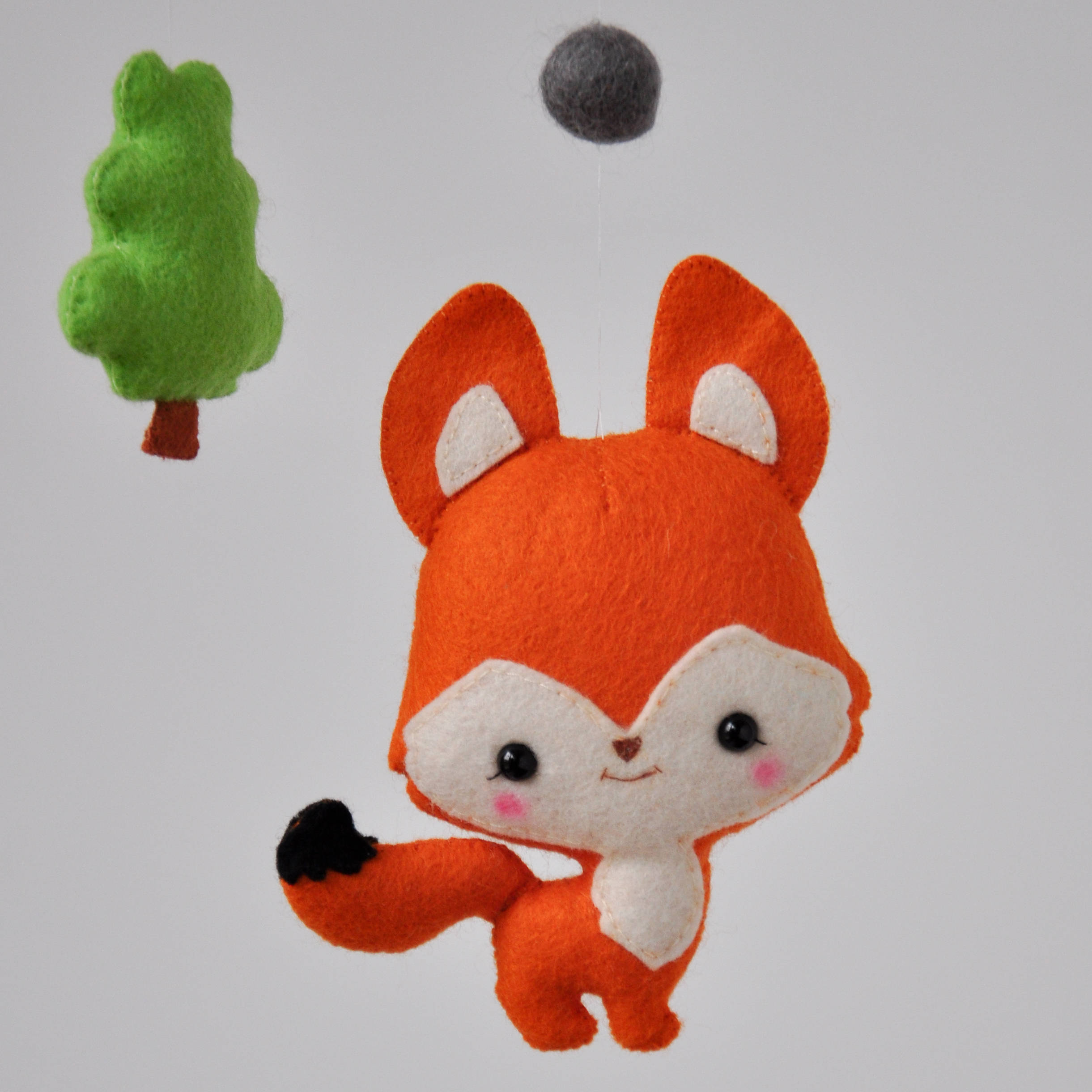 Woodland Baby Mobile Felt Baby Mobile Animals Mobile Felt Etsy