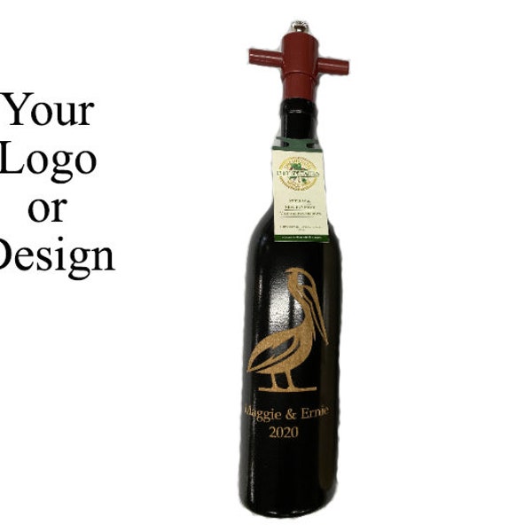 Custom Design Ebony Wine Bottle Pepper Mill, Made in USA