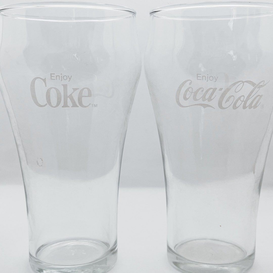 Cocacola Coke Glass, Vintage Cocacola Glasses, 1970's Bell Shaped