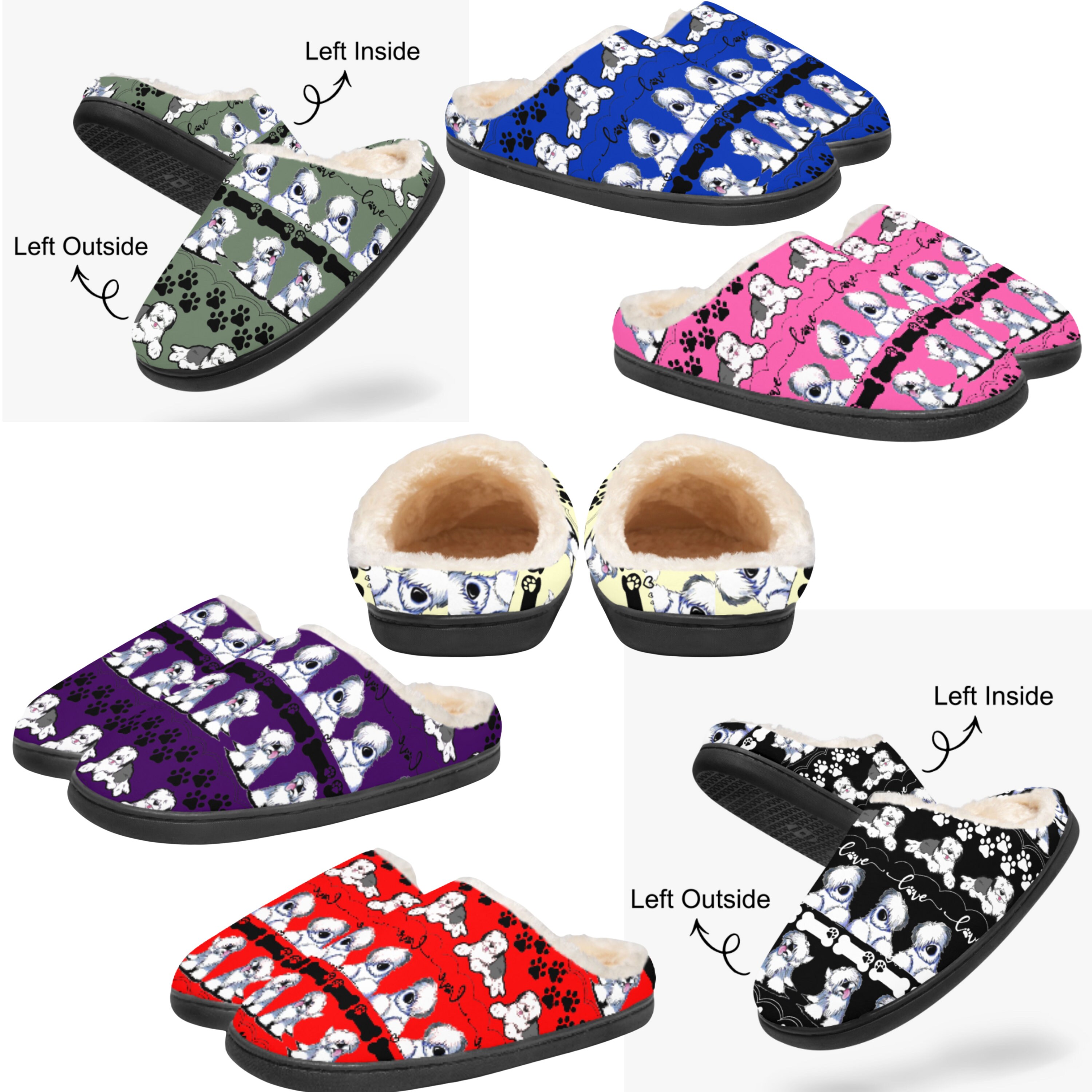 Slippers Memory Foam Old English Sheepdog Slippers Cozy Soft