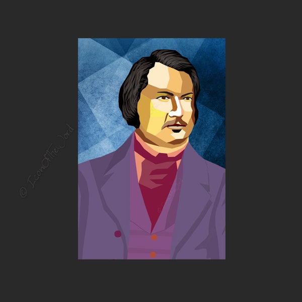 Honoré de Balzac Imprimé sur toile Littérature Peintures pour la maison, bureau, pratique, hôtel, écrivain, le cadeau, livre, l'imprimé