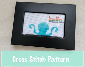 Hella/Hello Octopus Mini Cross Stitch Pattern