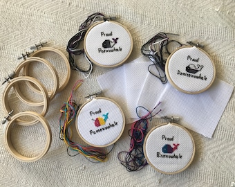 KIT | Queer Whales (Ace/Demi/Pan/Bi) Cross Stitch Kit