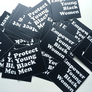 Protect Young Black Men Empower Young Black Women Racial Justice Vinyl Stickers image 5