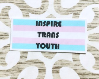 Inspire Trans Youth Vinyl Stickers 3" x 1.5" inch