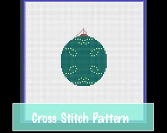 Teal Christmas Ball Cross Stitch Pattern