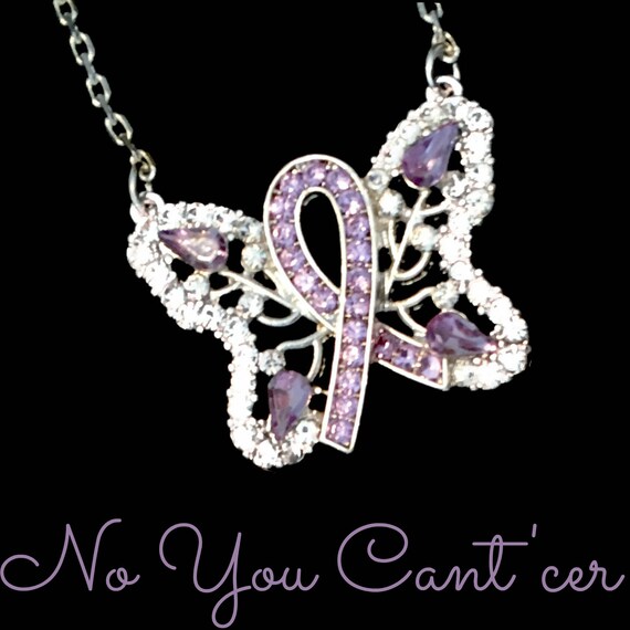 lavender butterfly necklace