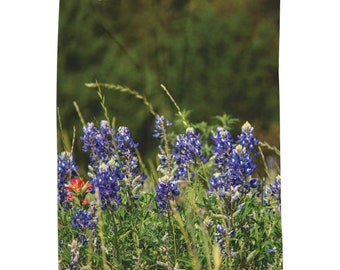 Texas Bluebonnets Velveteen Plush Blanket