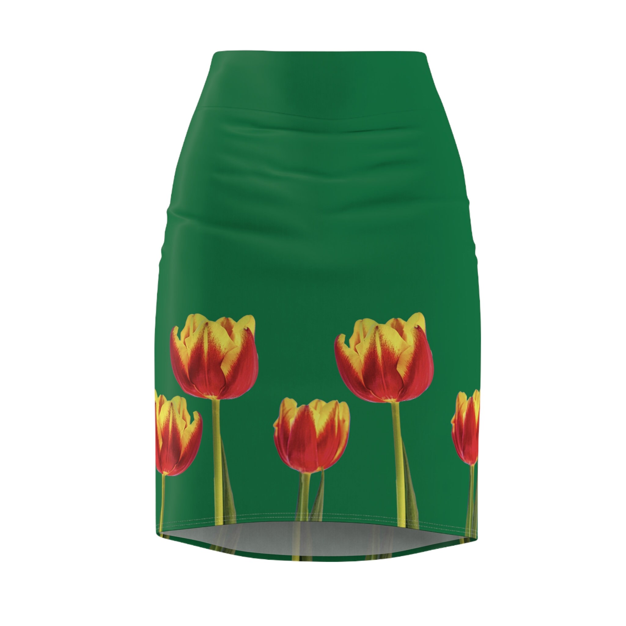 Bright Bold Multi Color Tulip Women s Pencil Skirt Made in USA Etsy UK