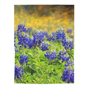 Swaddle Blanket, Texas Bluebonnets Floral Baby Wrap, Newborn Photography Prop, Receiving Blanket, Nursery Bedding, Baby Shower Gift
