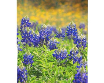 Swaddle Blanket, Texas Bluebonnets Floral Baby Wrap, Newborn Photography Prop, Receiving Blanket, Nursery Bedding, Baby Shower Gift