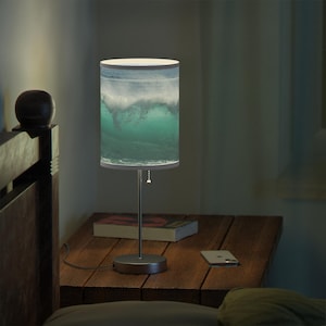 Lamp: Ocean Wave Design, Beach Home Decor, Coastal Night Light, Seaside Table Lamp, Nautical Room Accent
