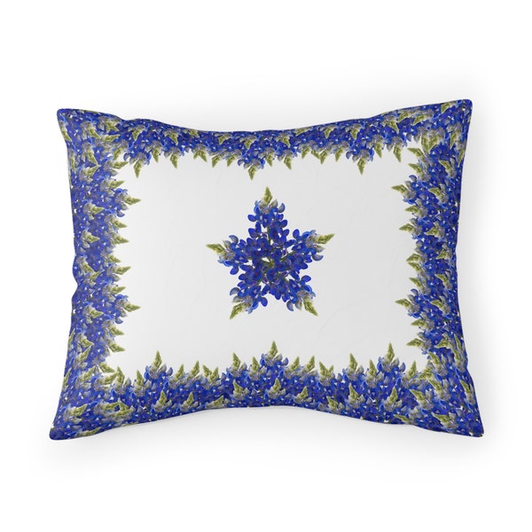 Texas Bluebonnet Pillow Sham Bluebonnet Star Bedroom Decor