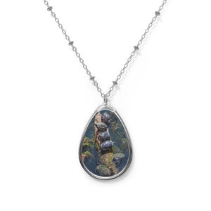 Turtle Gathering Necklace, Elliptical Pendant Featuring Original Wildlife Photography