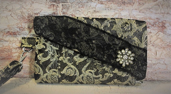 metallic gold clutch purse