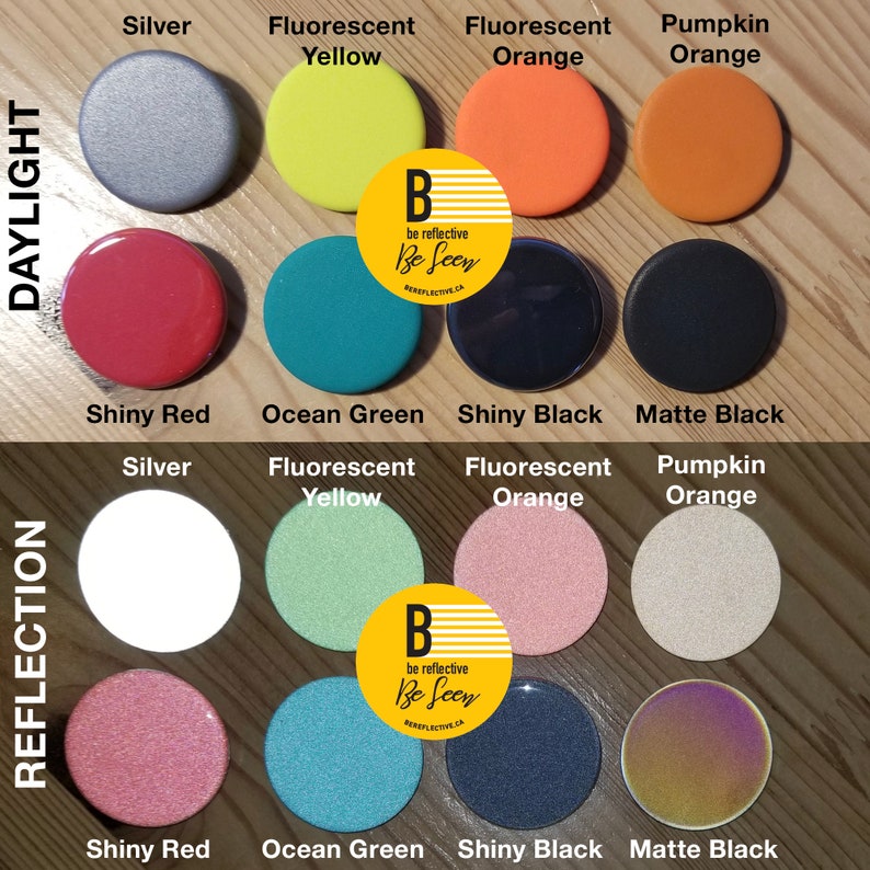 Reflective pin buttons image 1