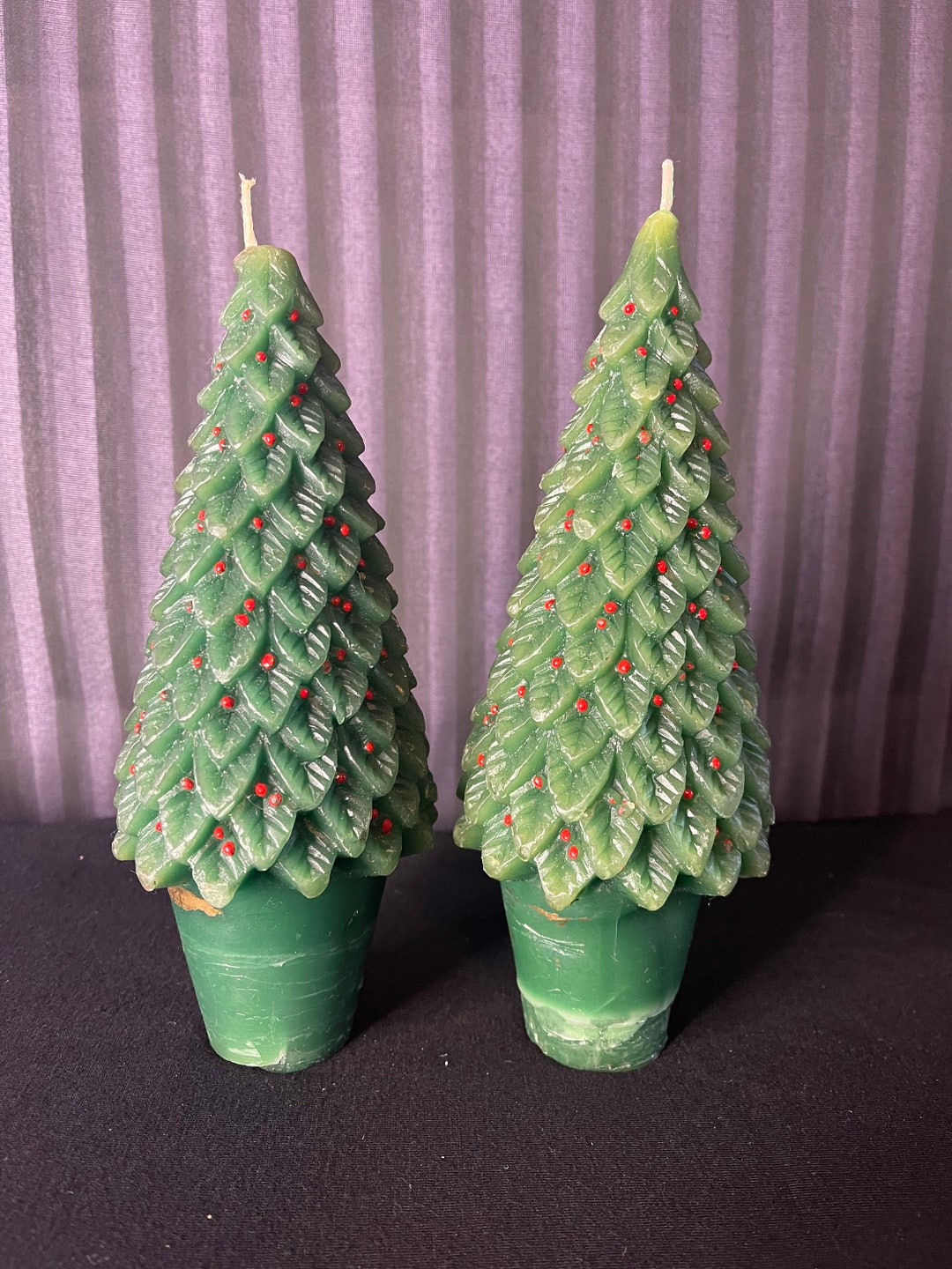 Christmas Tree Shaped Candles Set of 2 Etsy