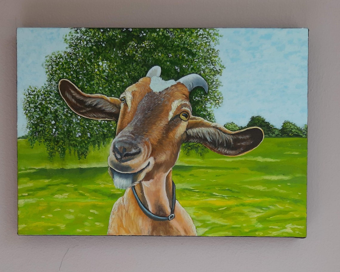 Goat Original Oil Painting Handmade Wall Decor Country - Etsy