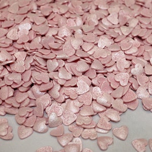 Pearly Pink Heart sprinkle shape-edible sprinkles