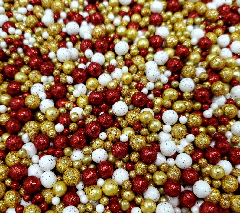 Red Gold & White Sprinkle Wreath Mix Etsy