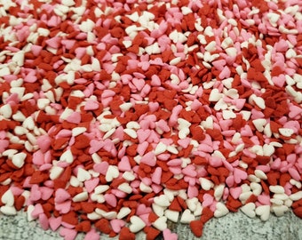 Mini red, white & pink heart sprinkle shape-edible sprinkles