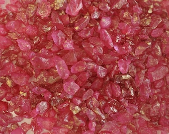 Hot pink and gold sugar rocks, edible sprinkles, cake sprinkles, cookie sprinkles