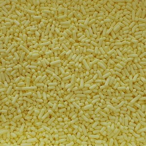 Pastellgelbe Jimmies, Streuseln, Kuchensprenkel, Kekssprenkel