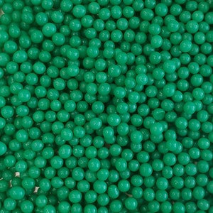 Green 6mm Sugar Pearls, edible sprinkles, cake sprinkles, cookie sprinkles