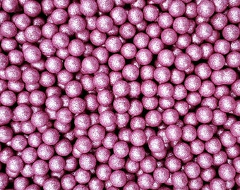 Sweet pink 6mm glitter pearls, sprinkles, cake sprinkles, cookie sprinkles