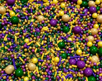 Mardi Gras - edible sprinkles - 4oz