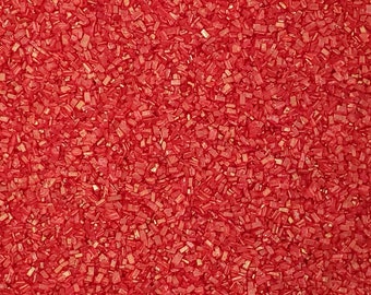 Red chunky sugar, edible sprinkles, cake sprinkles, cookie sprinkles