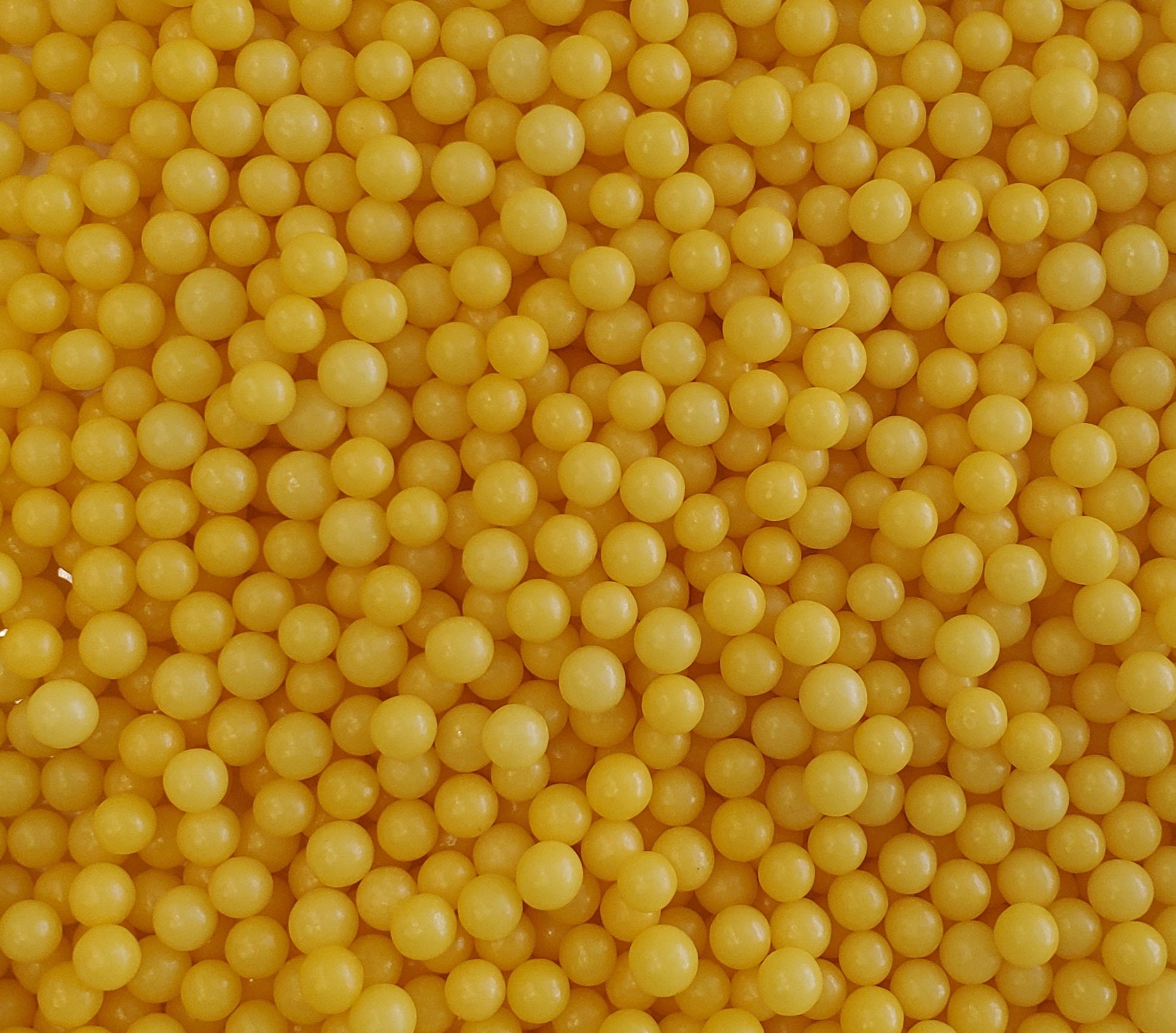 Yellow 6mm Sugar Pearls, edible sprinkles, cake sprinkles, cookie sprinkles