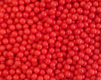 Red 6mm Sugar Pearls, edible sprinkles, cake sprinkles, cookie sprinkles