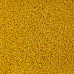 Yellow jimmies, sprinkles, cake sprinkles, cookie sprinkles