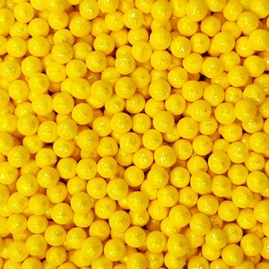 Yellow 6mm glitter pearls, sprinkles, cake sprinkles, cookie sprinkles