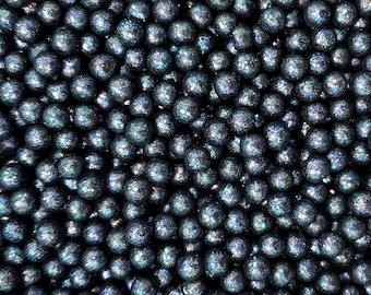 Black 6mm glitter pearls, sprinkles, cake sprinkles, cookie sprinkles